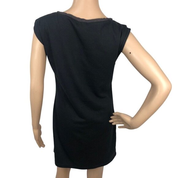 Lulumari‎ Boho Embroidered Shift Dress Size M Floral Sleeveless Mini Black Artsy - Picture 6 of 10